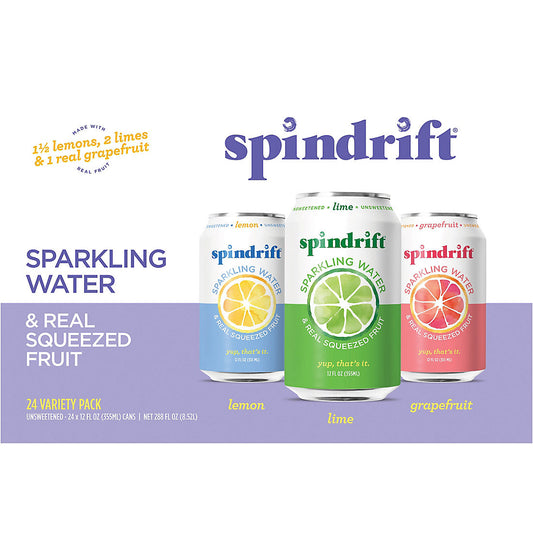 Spindrift Variety Pack, 24 pk./12 oz.