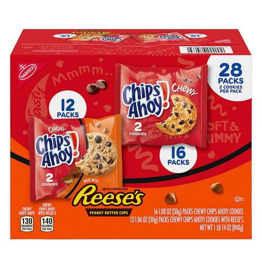 Chips Ahoy, Chewy & Reese's Chocolate Chip Cookies Variety Pack, 28 pk.