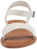 Amazon Essentials Women's Two Strap Buckle Sandal, White, 15