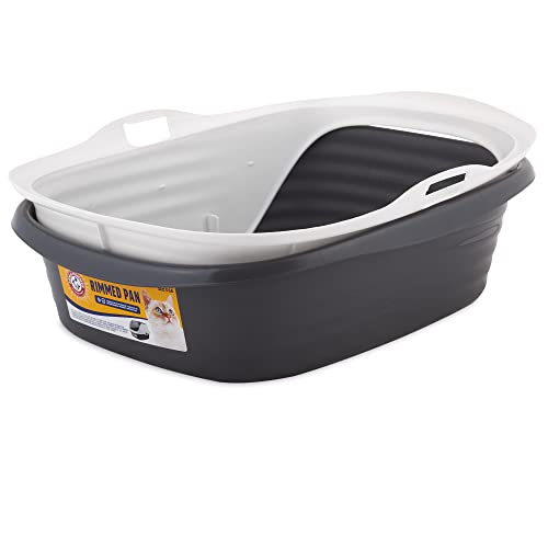 Arm & Hammer Rimmed Cat Litter Box with High Sides and Microban