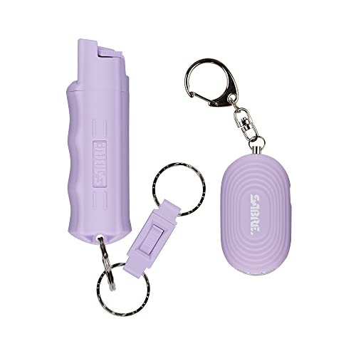 SABRE Personal Safety Kit with Pepper Spray and 2-in-1 Personal Alarm with LED Light, 25 Bursts, 130dB Alarm, Audible Up to 1,250 Feet