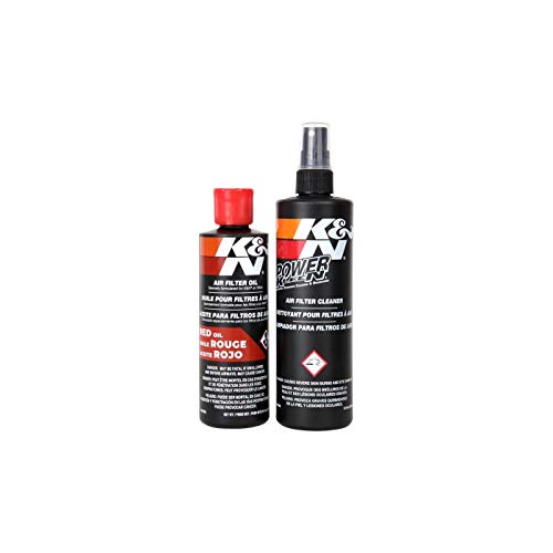 K&N Air Filter Cleaning Kit Squeeze Bottle Filter Cleaner and Red Oil Kit Restores Engine Air Filter Performance Service Kit-99-5050