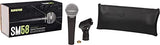 Shure SM58 Cardioid Dynamic Vocal Microphone with Pneumatic Shock Mount, Spherical Mesh Grille with Built-in Pop Filter, A25D Mic Clip, Storage Bag, 3-pin XLR Connector, No Cable Included (SM58-LC)