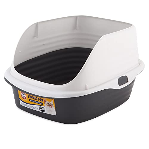 Arm & Hammer Rimmed Cat Litter Box with High Sides and Microban