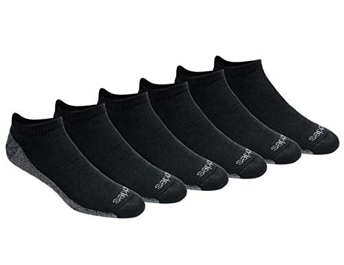 Dickies Men's Dri-Tech Moisture Control No Show Socks (6 & 12, Black (6 Pairs), Shoe Size: 6-12