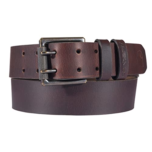 Carhartt Men's Belt, Available in Multiple Styles, Colors & Sizes, Craftsman Leather Double Prong (Black), 34