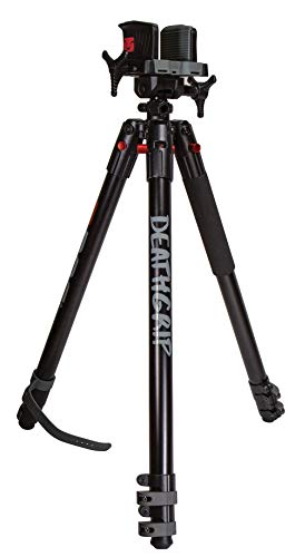 BOG DeathGrip Aluminum Tripod with Durable Aluminum Frame, Lightweight, Stable Design, Bubble Level, Adjustable Legs, Shooting Rest, and Hands-Free Operation for Hunting, Shooting, and Outdoors