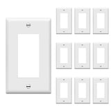 ENERLITES Decorator Light Switch or Receptacle Outlet Wall Plate, Size 1-Gang 4.50 Inches x 2.76 Inches, Unbreakable Polycarbonate Thermoplastic, 8831-W-10PCS, White (10 Pack), UL Listed