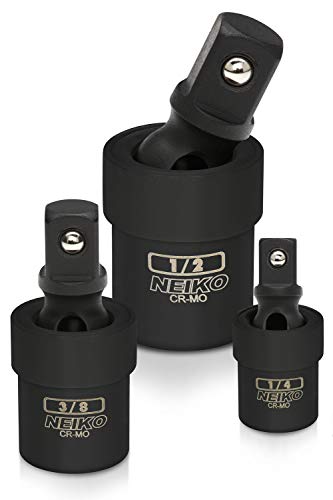 NEIKO 30249A 5 Piece Impact Socket Adapter Set, Standard SAE , 1/4, 3/8, 1/2" Cr-V Steel Impact Driver & Wrench Conversion Kit Socket Reducer, Locking Socket Adapter Set