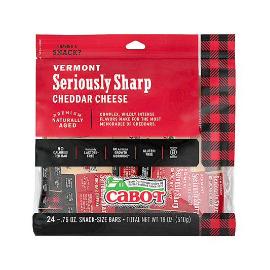Cabot Creamery Seriously Sharp Snack Pack Cheddar Cheese, 24 ct./0.75 oz.