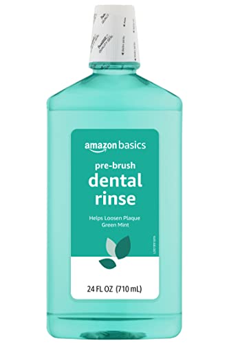 Amazon Basics Pre-Brush Dental Rinse, Green Mint, 24 Fluid Ounces, 1-Pack (Previously Solimo)