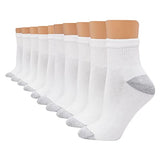 Hanes womens 10-pair Value Pack Crew fashion liner socks, White, 8 12 US