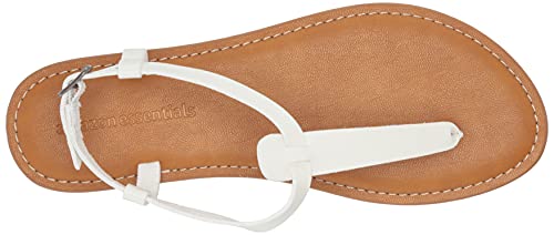 Amazon Essentials Women's Casual Thong Sandal with Ankle Strap, White, 13 Wide