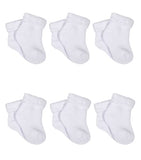 Gerber Baby 6-Pair Sock, White, 0-3 Months