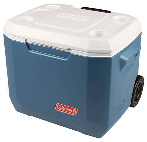 Coleman Portable Rolling Cooler | 50 Quart Xtreme 5 Day Cooler with Wheels | Wheeled Hard Cooler Keeps Ice Up to 5 Days