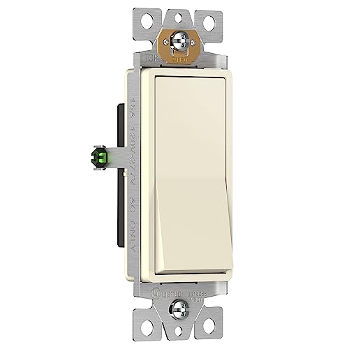 ENERLITES Decorator On/Off Paddle Switch with Wall Plates, Gloss Finish, Single Pole, 3 Wire, Grounding Screw, Residential Grade, 15A 120V/277V, UL Listed, 91150-WWP-20PCS, White (20 Pack)