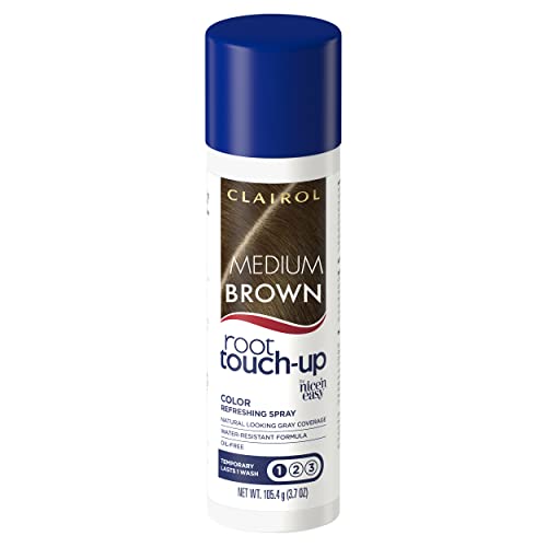 Clairol Root Touch-Up by Nicen Easy Temporary Hair Coloring Spray, Medium Brown Hair Color, Pack of 1