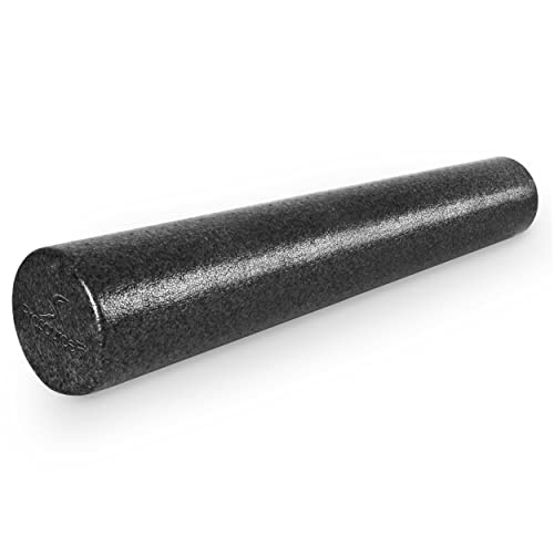 ProsourceFit High Density Foam Rollers 18 - inches long, Firm Full Body Athletic Massage Tool for Back Stretching, Yoga, Pilates, Post Workout Muscle Recuperation, Black