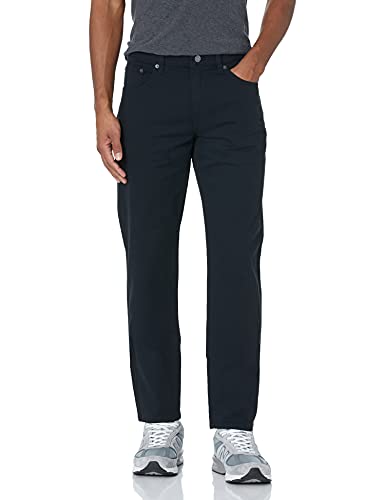 Amazon Essentials Men's Straight-Fit 5-Pocket Stretch Twill Pant, Black, 38W x 32L