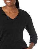 Amazon Essentials Women's Classic-Fit Lightweight Long-Sleeve V-Neck Sweater (Available in Plus Size), Black, 3X