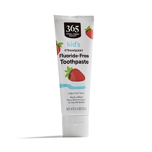 365 by Whole Foods Market, Kids Fluoride-Free Strawberry Toothpaste, 4.2 Ounce