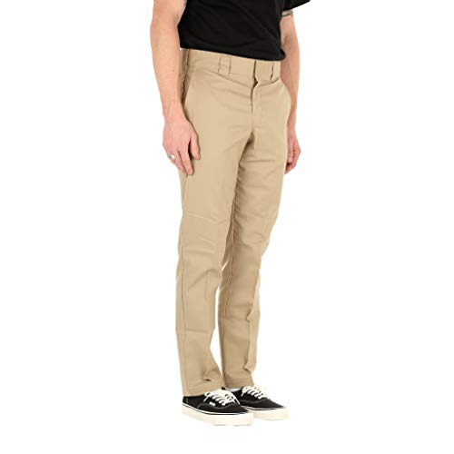 Dickies mens Slim Taper Stretch Twill work utility pants, Desert Sand, 30W x 30L US