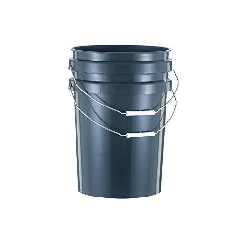 ECOSolution 5 Gallon Bucket, Pack of 3, Heavy Duty Plastic, Comfortable Handle, Perfect for on The Job, Home Improvement, or Household Cleaning Made from 90% Recycled Materials.100% Recyclable