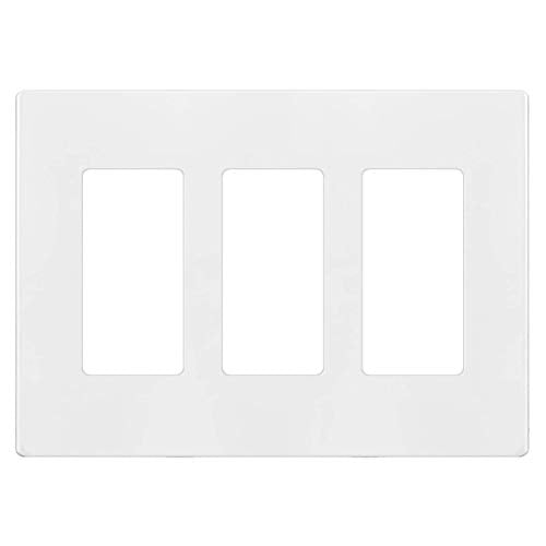 ENERLITES Screwless Decorator Wall Plate Child Safe Cover, Size 3-Gang 4.68 H x 6.53 L, Unbreakable Polycarbonate Thermoplastic, SI8833-W, Glossy, White