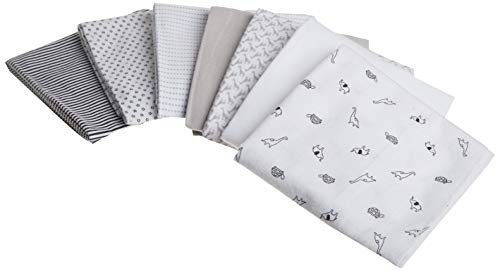 Simple Joys by Carters Unisex Babies Muslin burp cloths, Pack of 7, Grey/White/Black, One Size