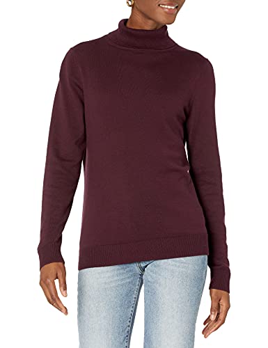Amazon Essentials Women's Classic-Fit Lightweight Long-Sleeve Turtleneck Sweater (Available in Plus Size), Burgundy, Medium