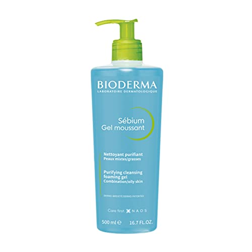 Bioderma - Sébium - Foaming Gel Pump - Cleansing and Make-Up Removing - Skin Purifying - for Combination to Oily Skin 16.91 Fl Oz (Pack of 1)