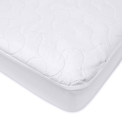American Baby Company Waterproof Fitted Porta/Mini Crib Protective Mattress Pad Cover, White, for Boys and Girls, 1 Count (Pack of 1)