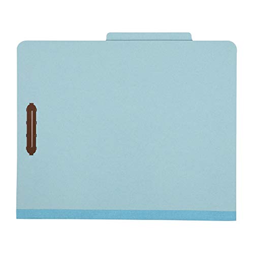 Amazon Basics 10-Pack Letter Size Pressboard Classification File Folders with Fasteners, Dividers, 2” Expansion - Green