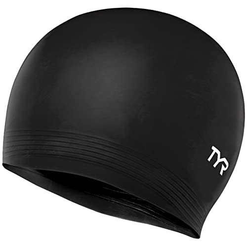 TYR Latex Swim Cap, Black