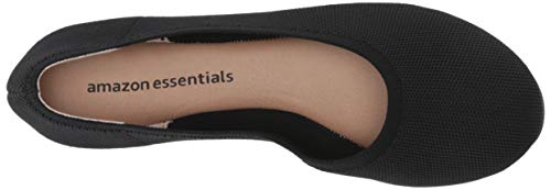 Amazon Essentials Women's Knit Ballet Flat, Black, 11.5