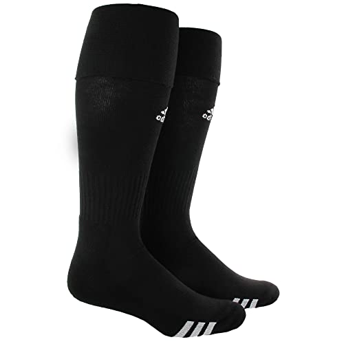 adidas unisex Rivalry Soccer (2-pair) OTC Sock Team, Black/White, Large US