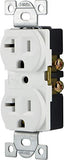 GE UltraPro Grounding Duplex, White, Wall Receptacle, Replacement, Tamper Resistant, 3 Prong Outlet, Easy Install, UL Listed, 10921, 20A