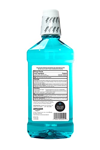 Amazon Basics Antiseptic Mouthwash, Blue Mint, 1.5 Liters, 50.7 Fluid Ounces, 1-Pack (Previously Solimo)