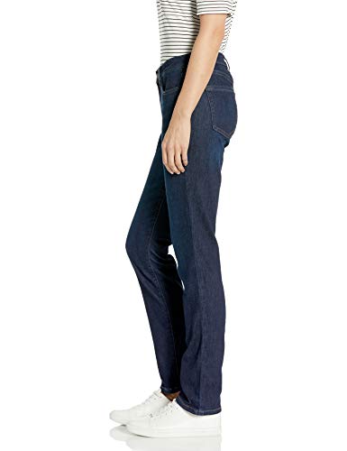 Amazon Essentials Women's Slim Straight Jean, Dark Wash, 8 Long