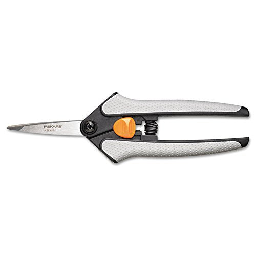 Fiskars RazorEdge Micro-Tip Easy Action Scissors - 5 Stainless Steel Shears - Fabric Scissors All Purpose for Arts and Crafts - Orange