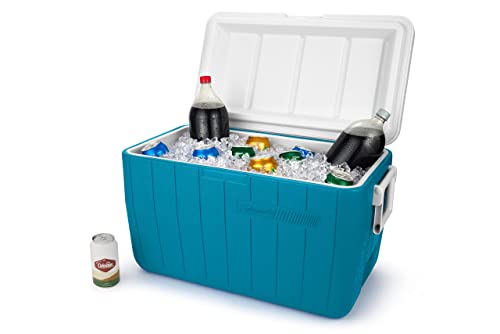 Coleman Chiller Series 48qt Insulated Portable Cooler, Ice Retention Hard Cooler with Heavy Duty Handles