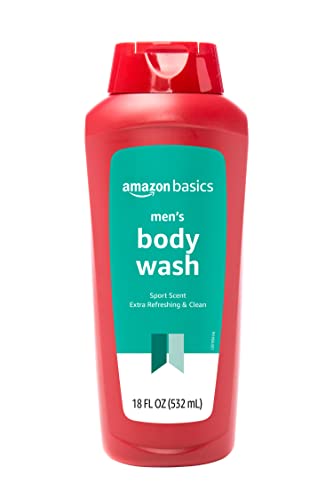 Amazon Basics Men's Body Wash, Sport Scent, 18 Fluid Ounces, 6-Pack (Previously Solimo)