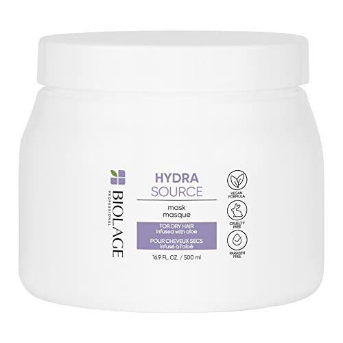 Biolage Hydra Source Mask | Revives Dry Strands For Increased Hair Shine & Manageability | For Dry Hair | Paraben-Free | Vegan | 16.9 Fl. Oz