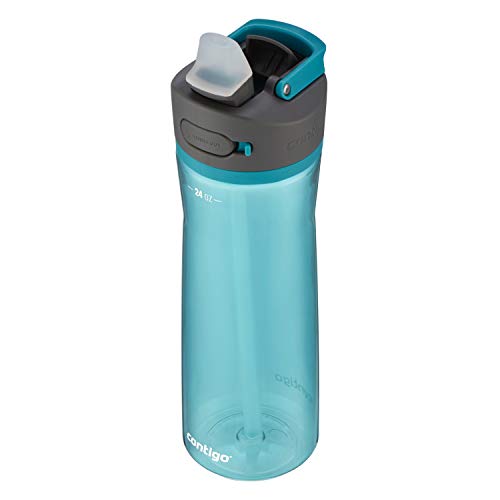 Contigo Ashland 2.0 Leak-Proof Water Bottle with Lid Lock and Angled Straw, Dishwasher Safe Water Bottle with Interchangeable Lid, 24oz Juniper
