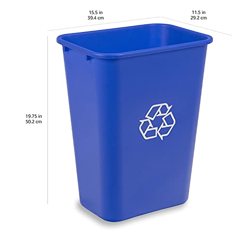AmazonCommercial 7 Gallon Rectangular Commercial Office Wastebasket, 2 Pack, Black
