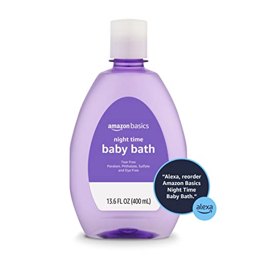 Amazon Basics Night-Time Baby Bath, Lightly scented, 13.6 Fluid Ounce, 1-Pack (Previously Solimo)