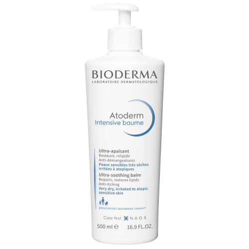 Bioderma Atoderm Intensive Balm, Intensely Nourishing Body Cream, Soothes discomfort, for Very Dry Sensitive Skin, 16.7 Fl Oz