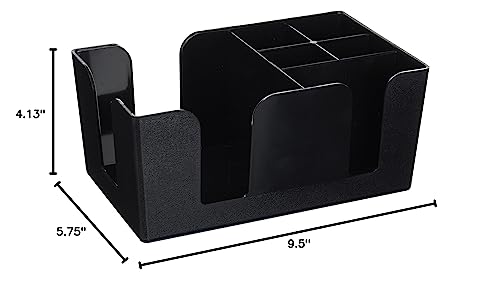 Winco BC-6 Bar Caddy with 6 Compartments,Black,Medium