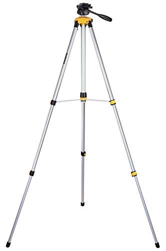 DEWALT Laser Level Tripod, ¼ x 20 Thread Mount, Collapsible Legs, Non-Skid Feet, Carrying Pouch Included (DW0881T),Black, One Size,Silver
