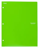 Five Star 2 Pocket Folders, 4 Pack, Stay-Put Folders, Plastic Colored Folders with Pockets & Prong Fasteners for 3-Ring Binders, 11” x 8-1/2”, Black, Red, Green, Blue (38049)